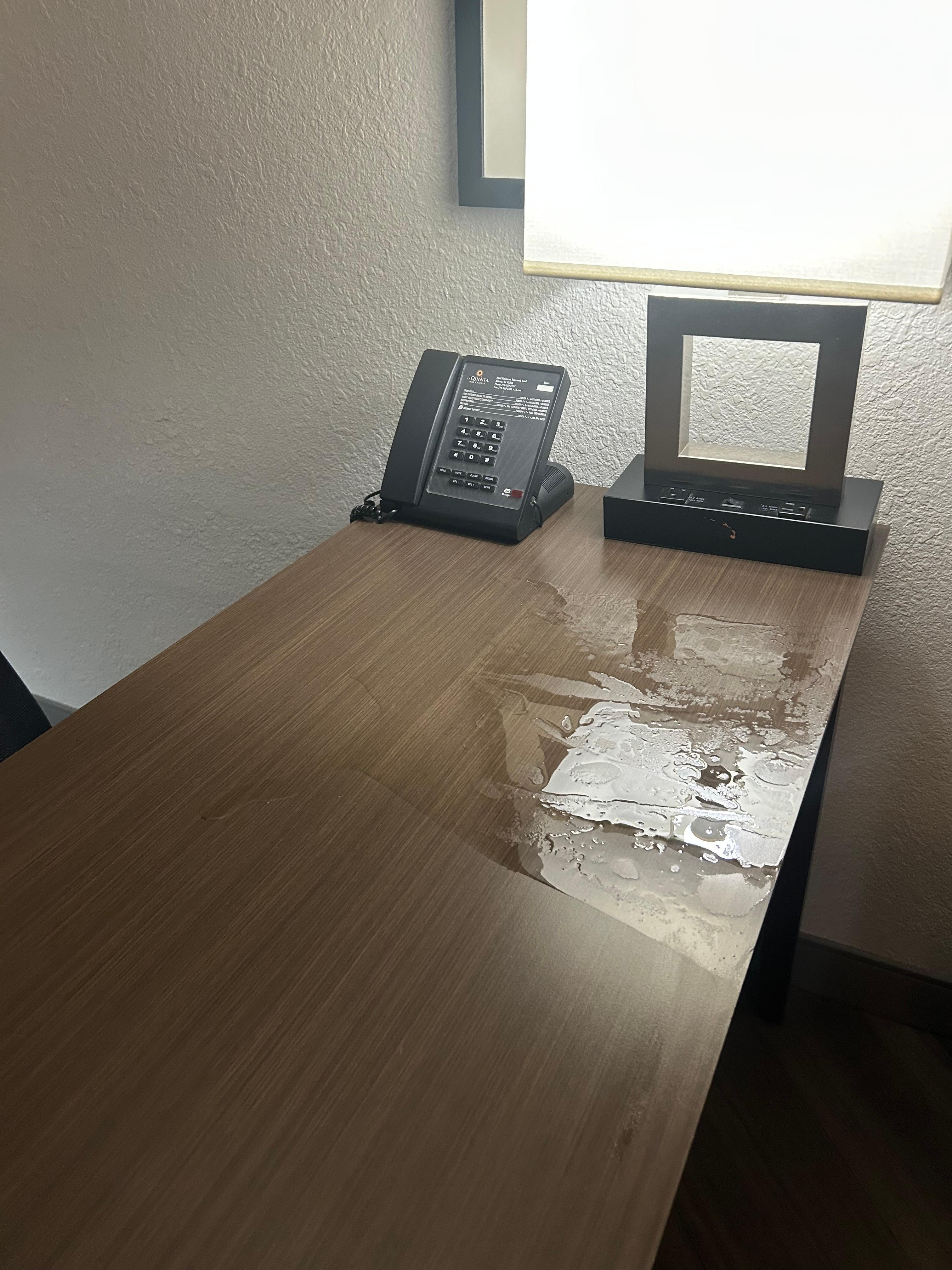 This was when the house keepers van went through my stuff and wast my body oil all over the table instead of cleaning the room 