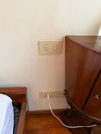No bedside sockets - had to charge phone in living room