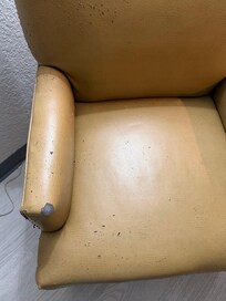 Chair missing pieces of material