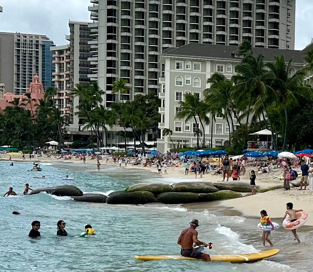 Waikiki beach was only a short walk away.