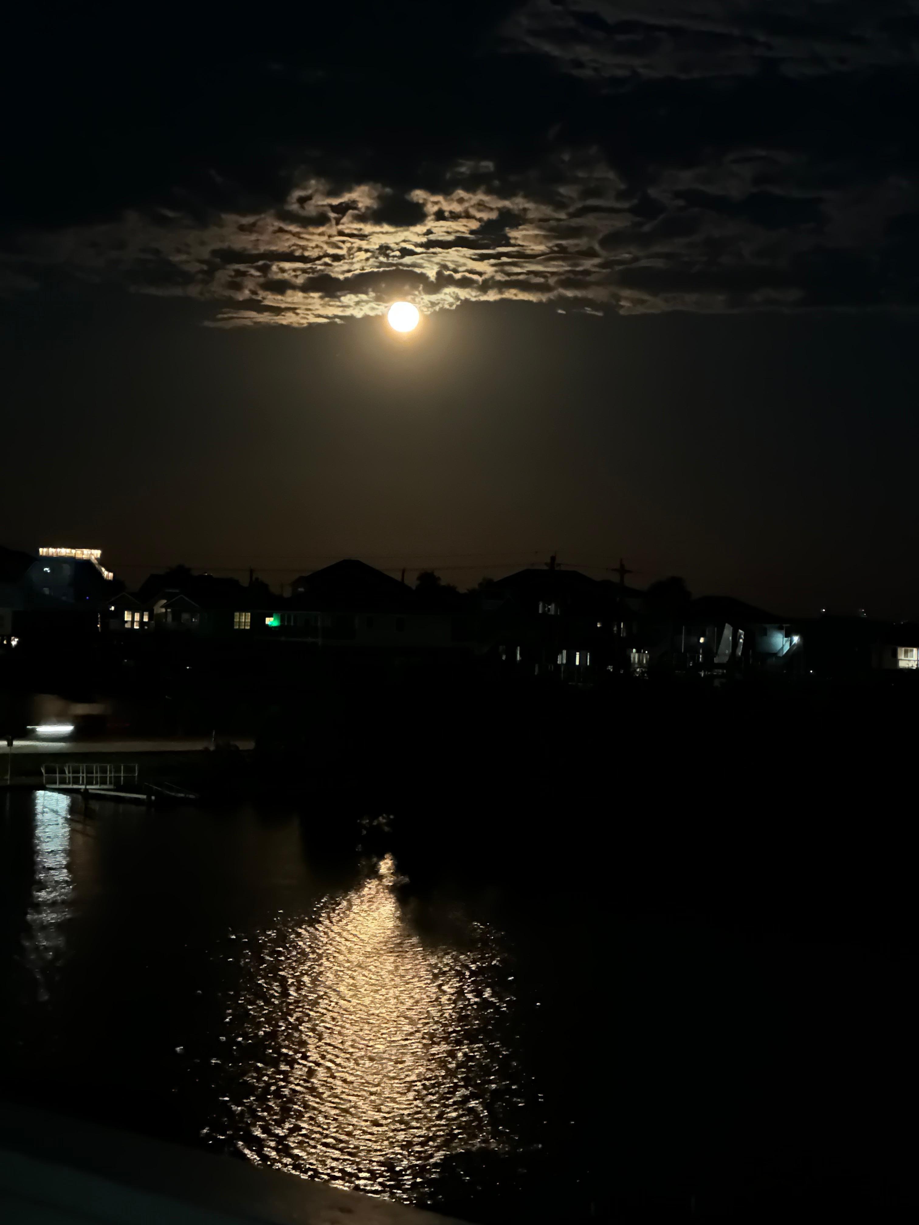 Super moon from the top deck. 
