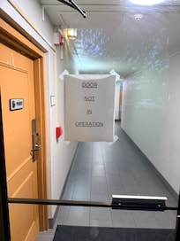 Exterior door "out of order"