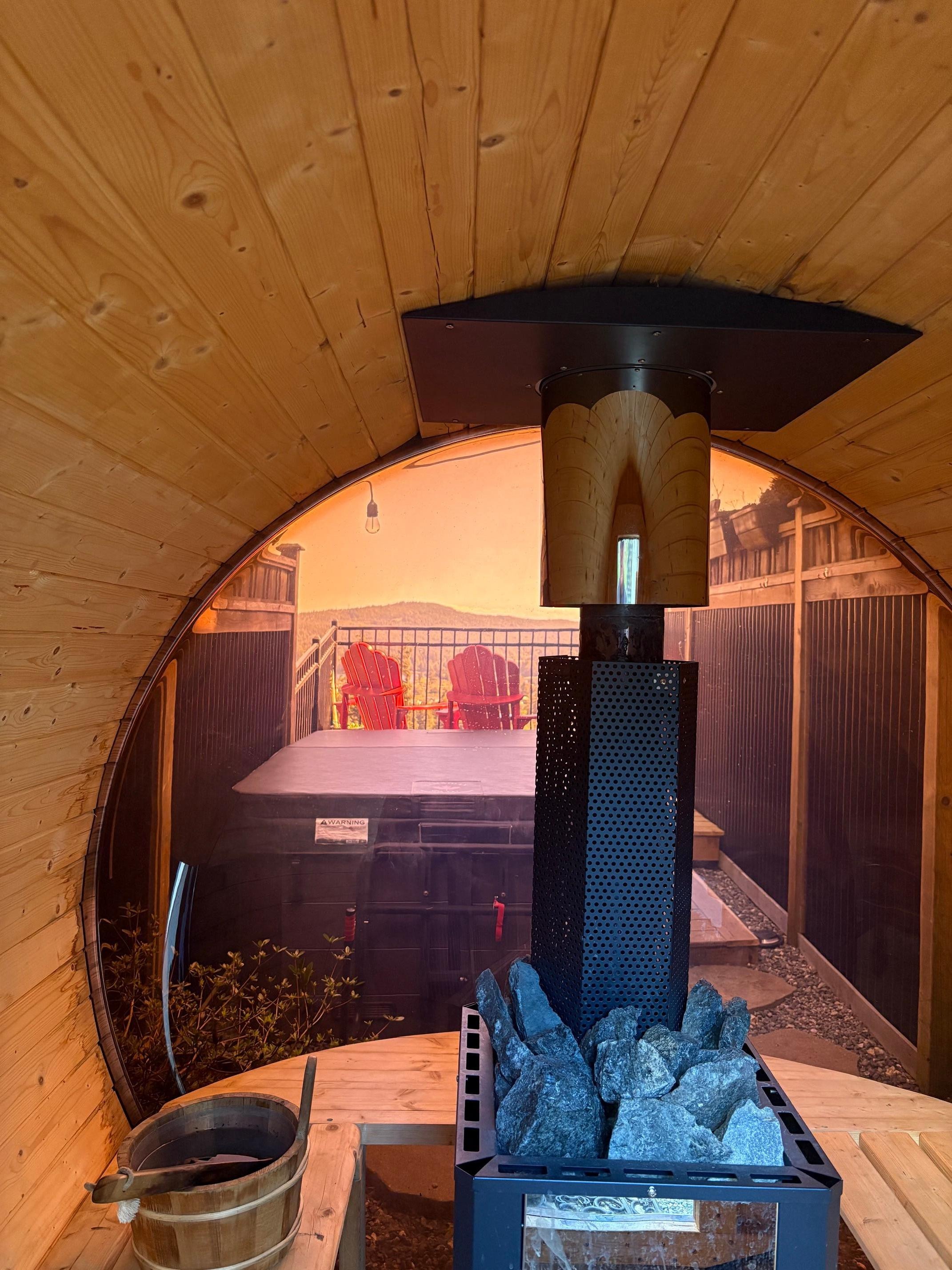 View from inside the sauna