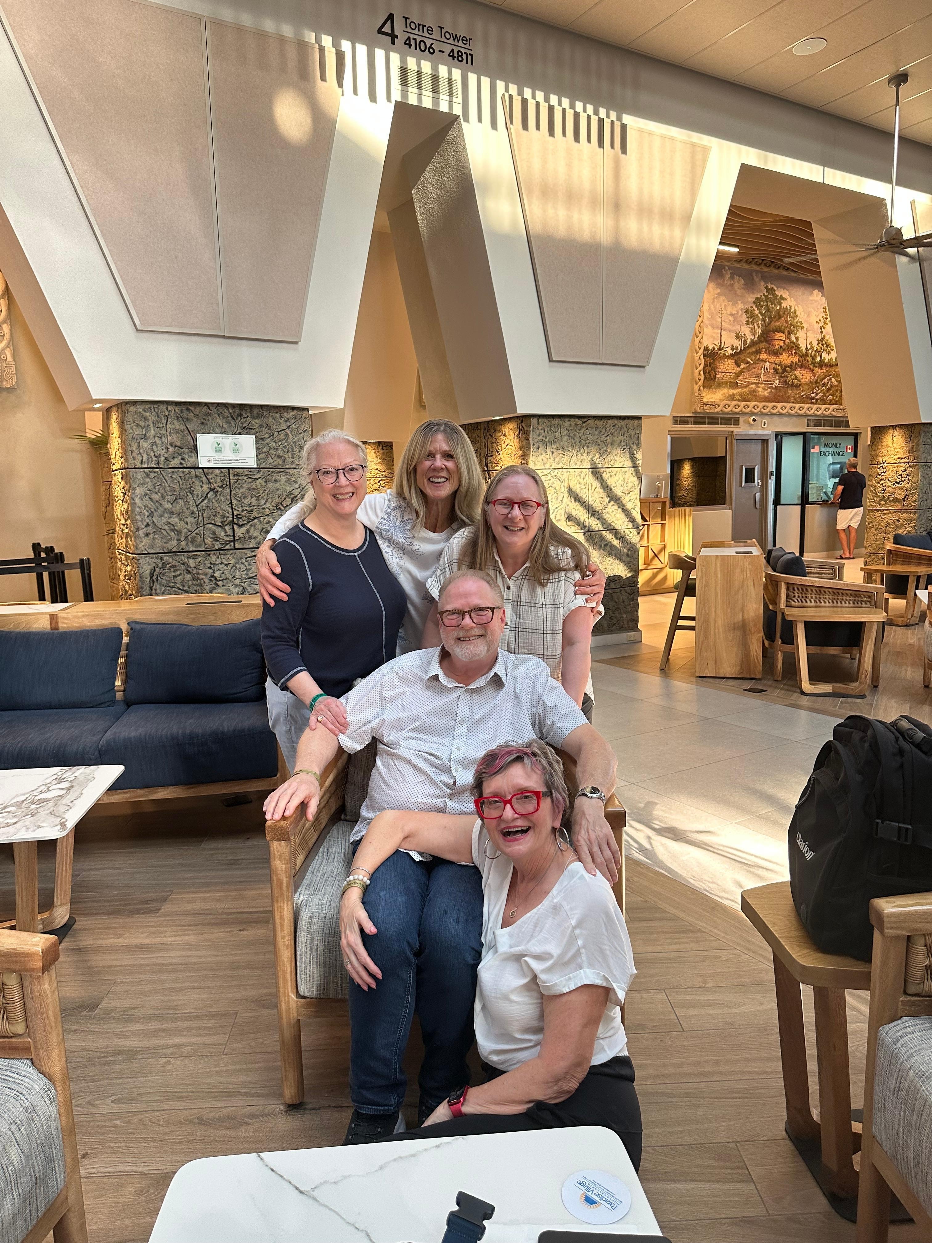 Family photo in lobby