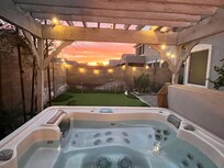 Evening hot tub