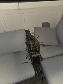 Unraveled patio couch