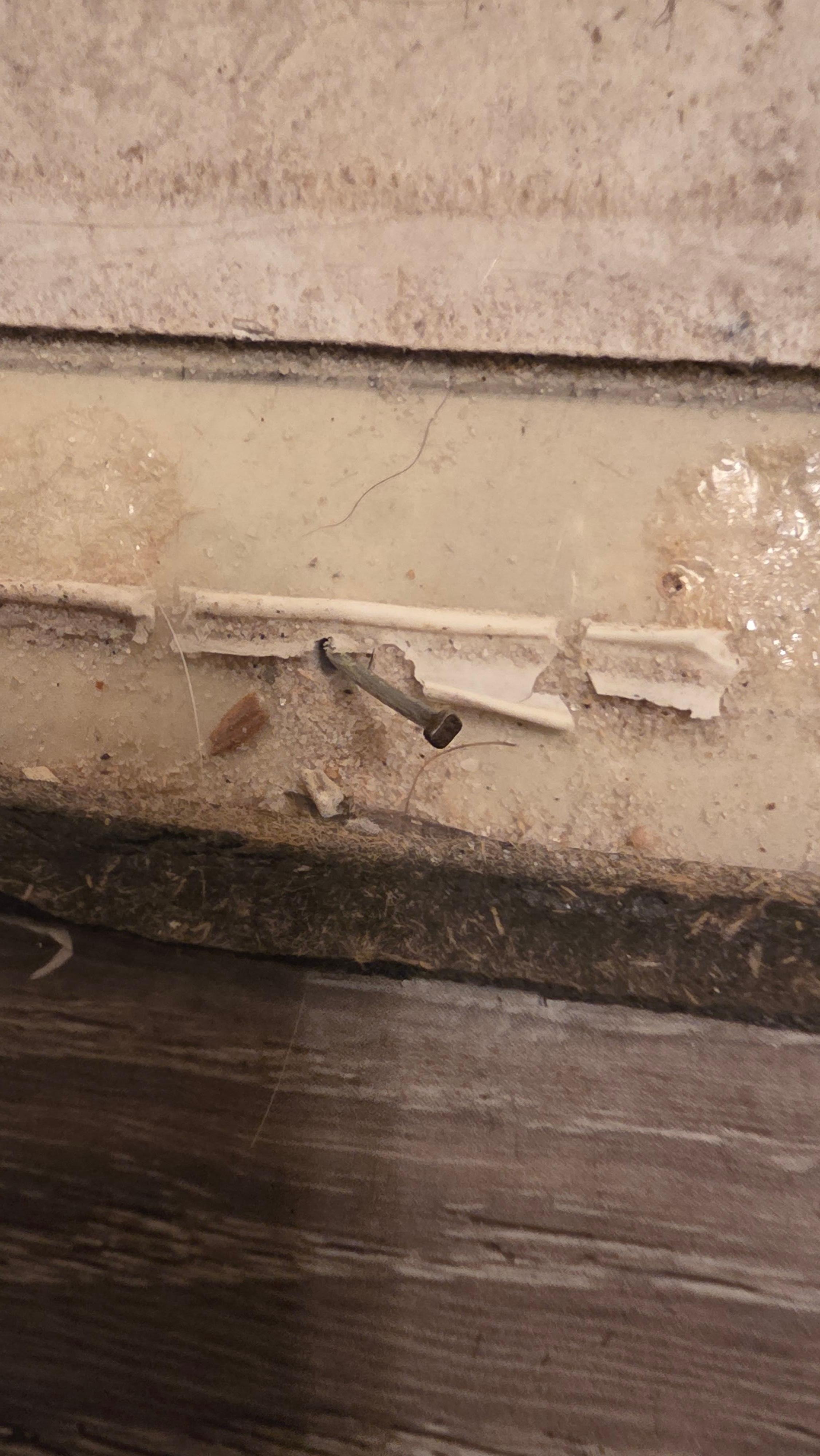 Nails up from missing threshold