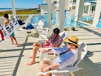 Pool side view of the Gulf of America.