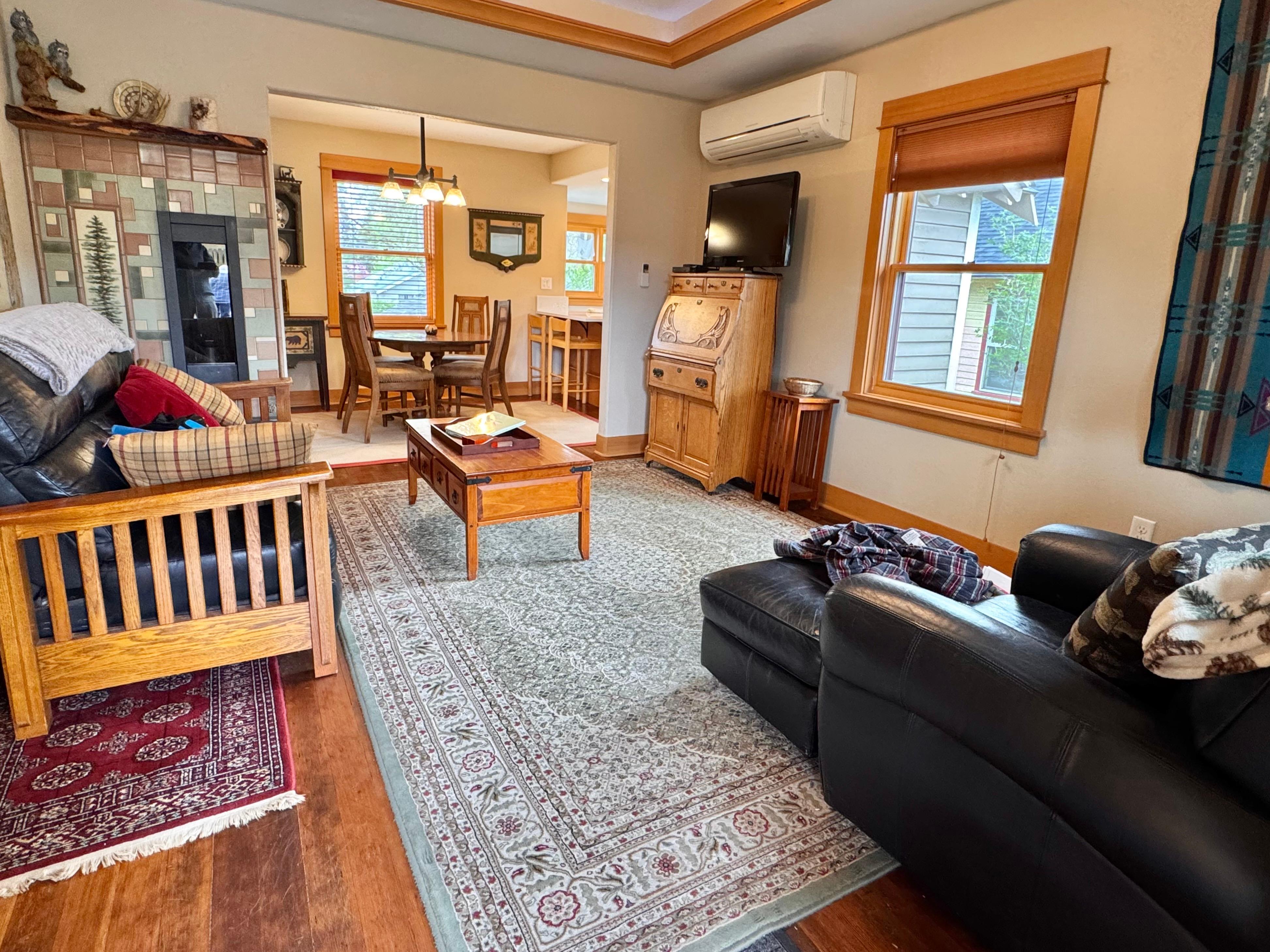 Living room and dining area