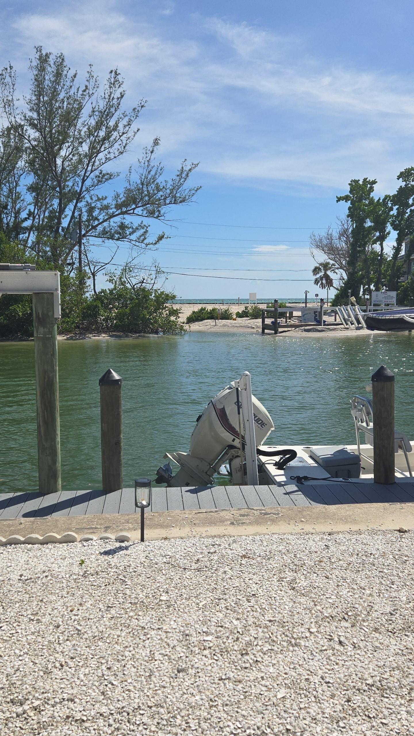 View of canal and a peak to the gulf.