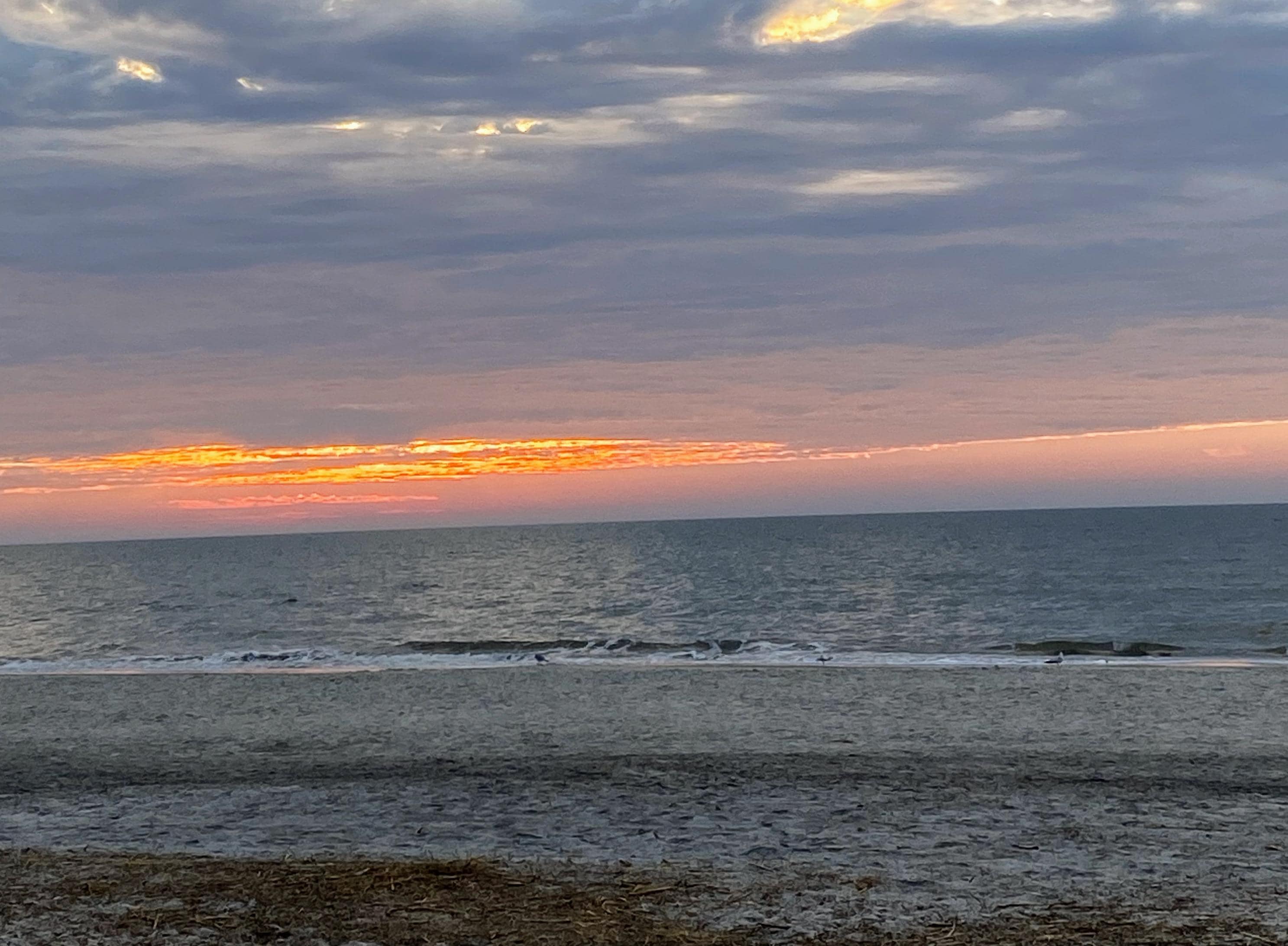Sunrise from the beach directly outside hotel 