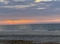 Sunrise from the beach directly outside hotel