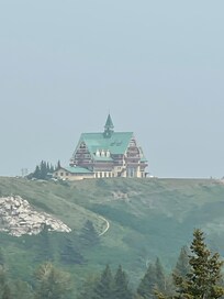 Picture of hotel from downtown Waterton