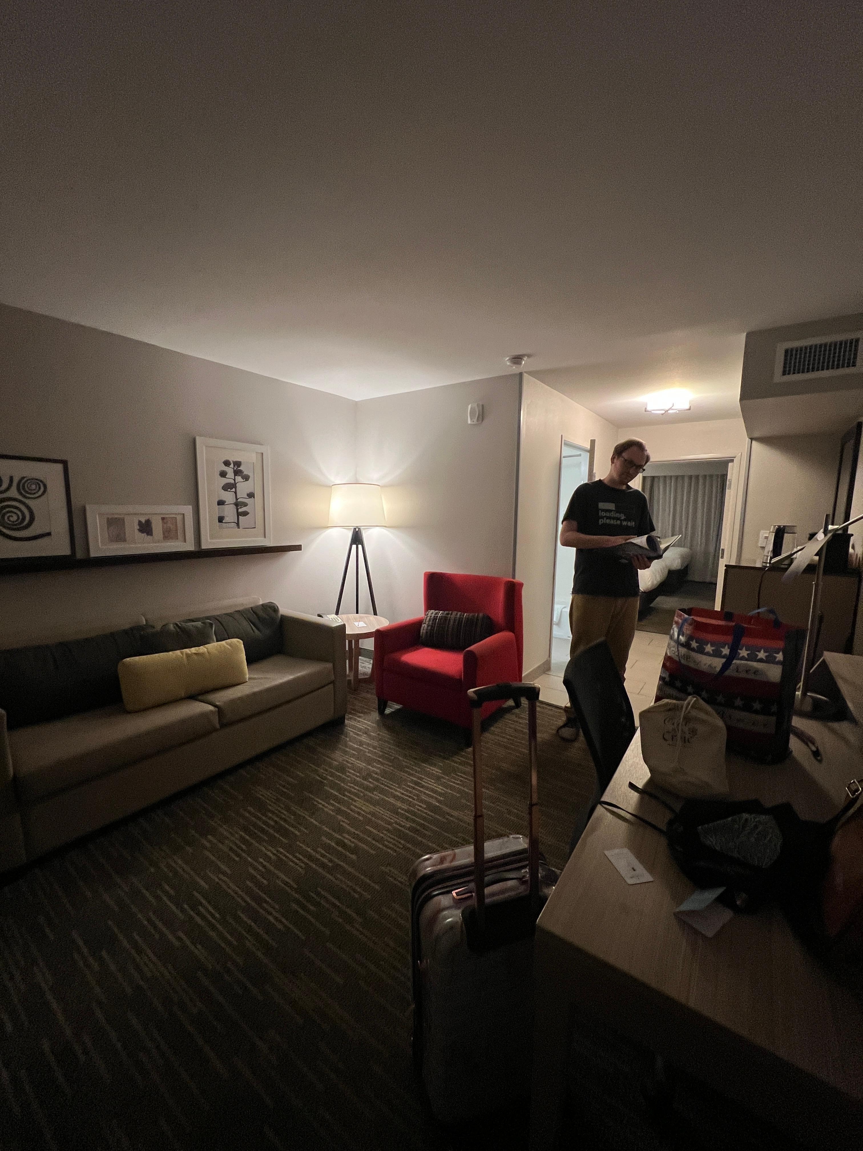 Living room needs better lighting but decor was great!