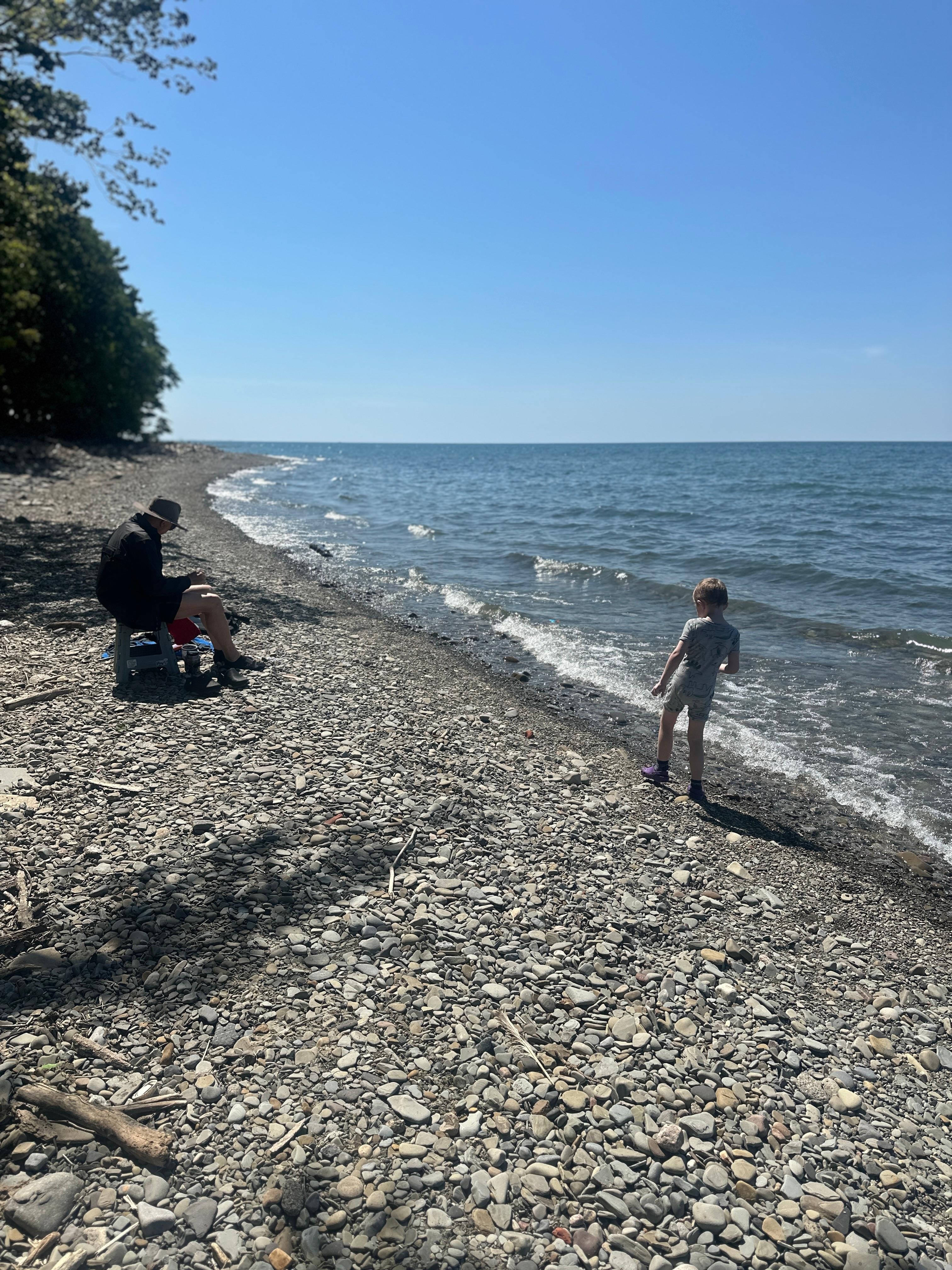 A perfect private beach. My 4 year old autistic son had the best time ever. And as parents we felt safe letting him play and explore. 