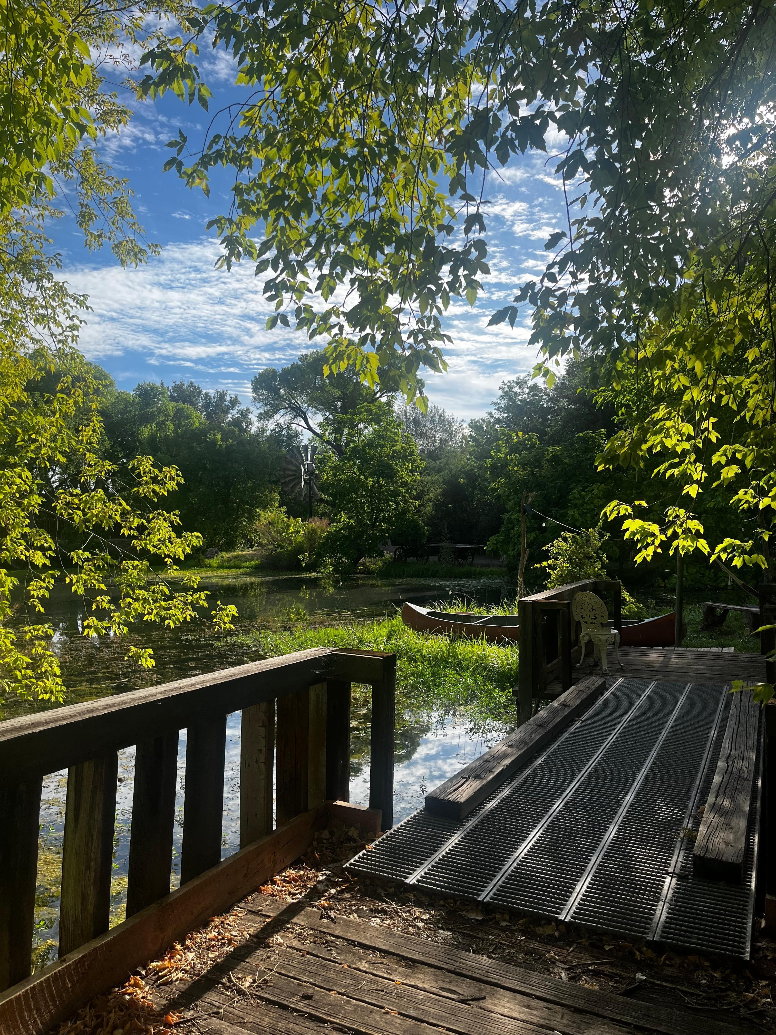 The river was dry but the ponds were beautiful water features
