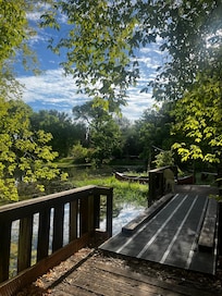 The river was dry but the ponds were beautiful water features