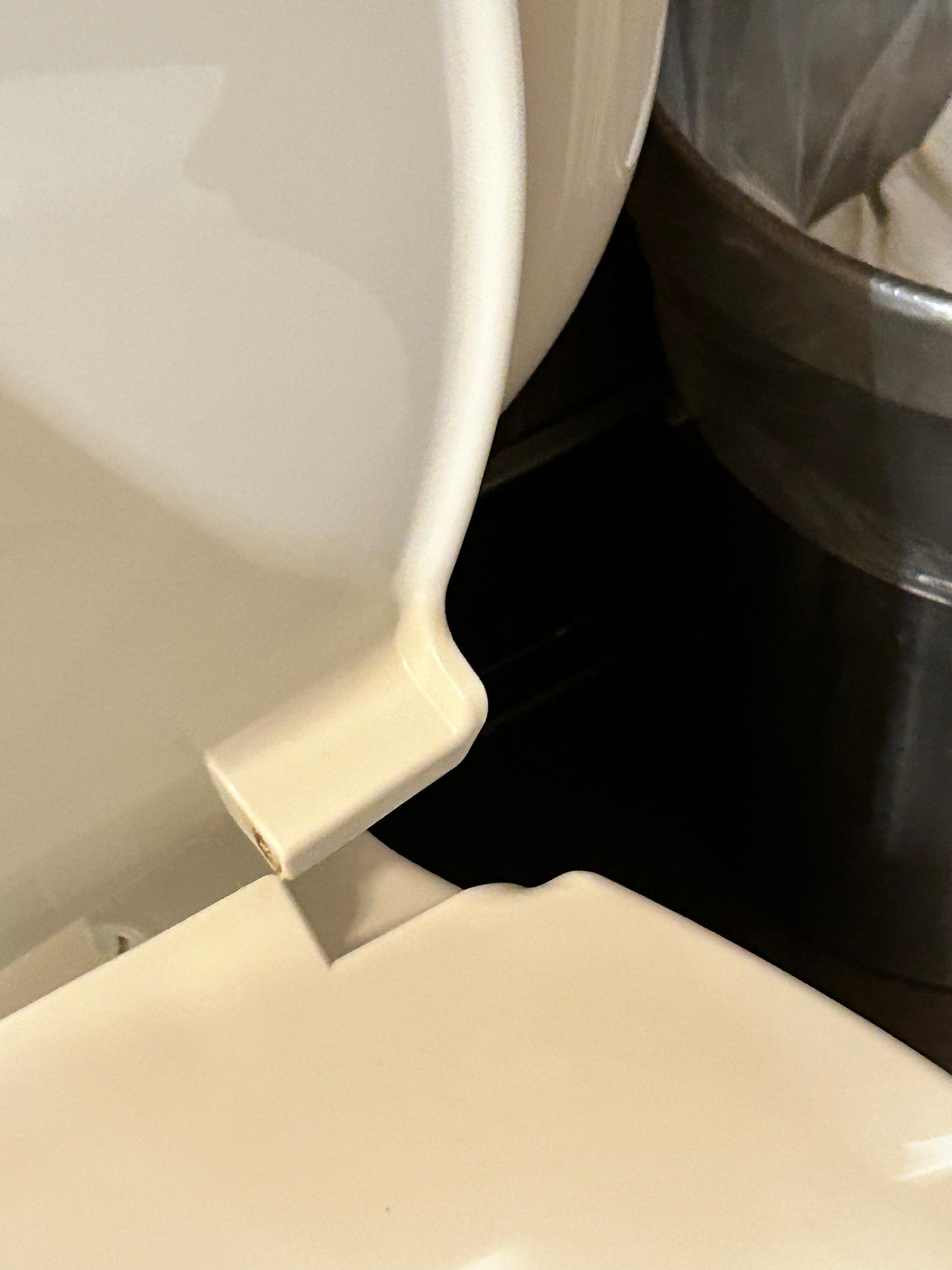Broken toilet seat