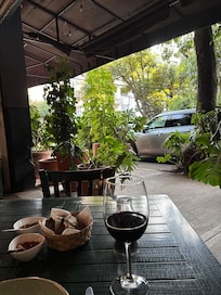 Nico’s restaurant. Fine wine, pricey, but worth it.