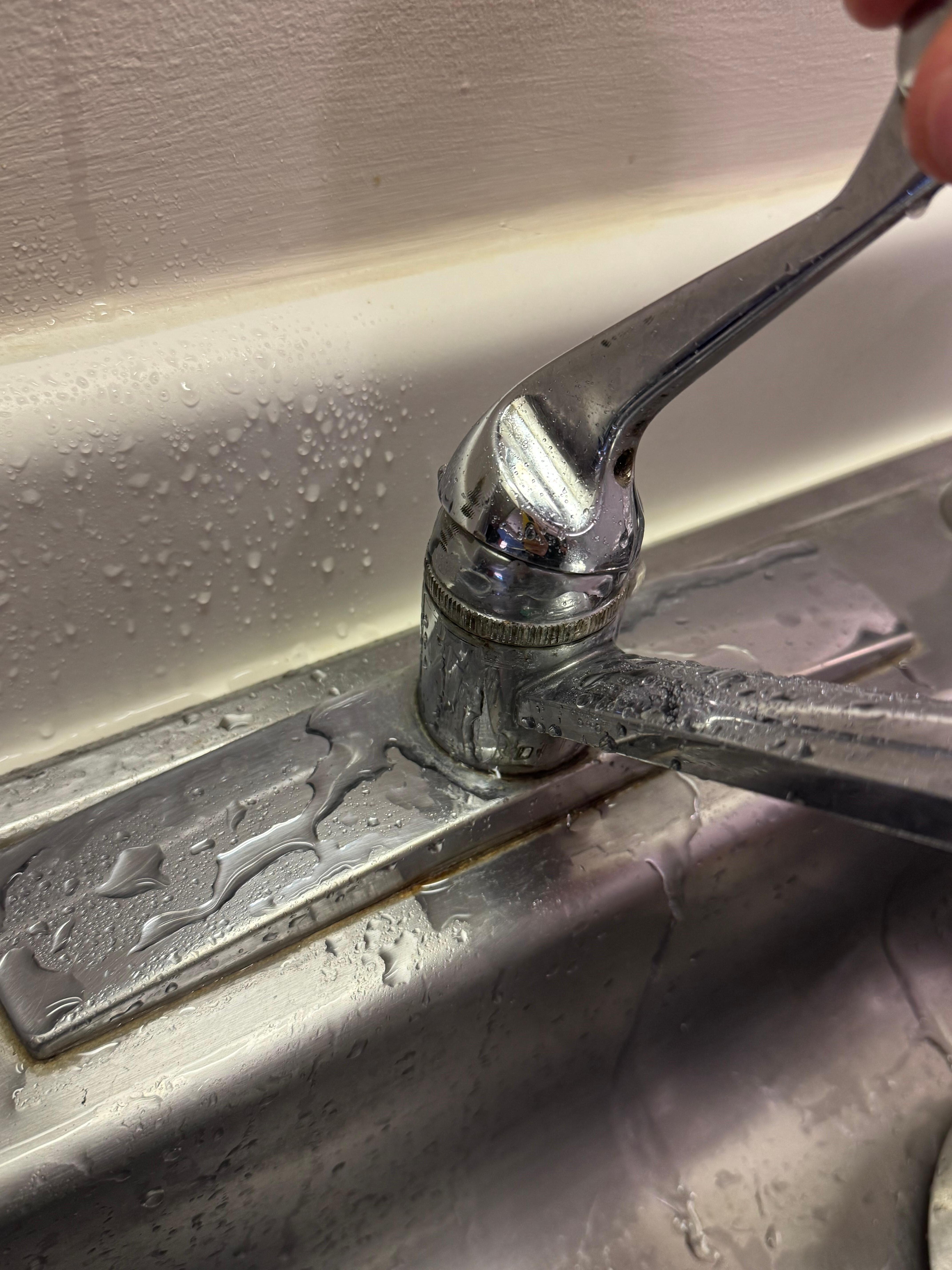 Faucet is broken and leaks.
