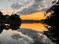 View from the dock at sunrise