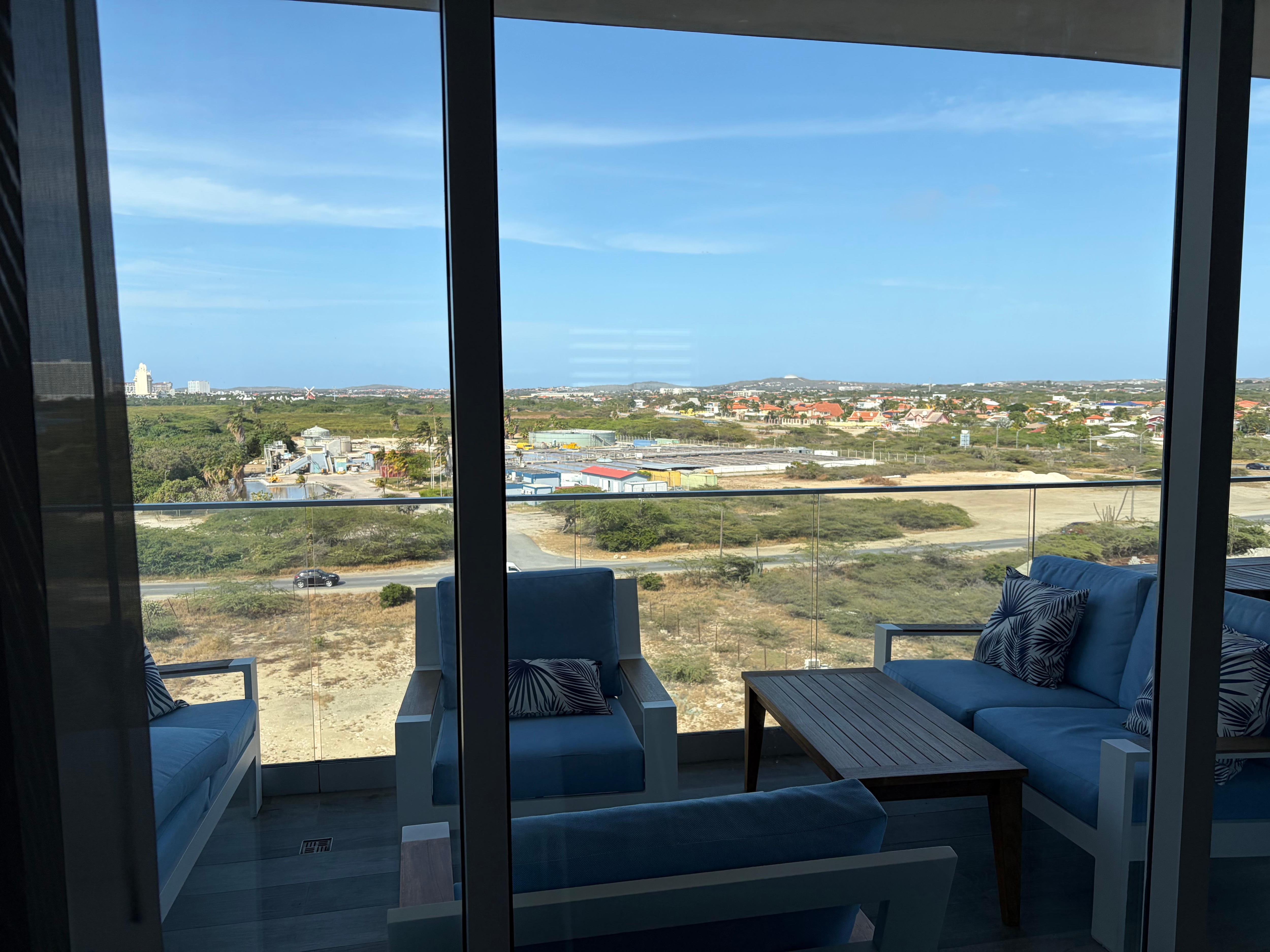 Sewage plant view from living room/ balciny