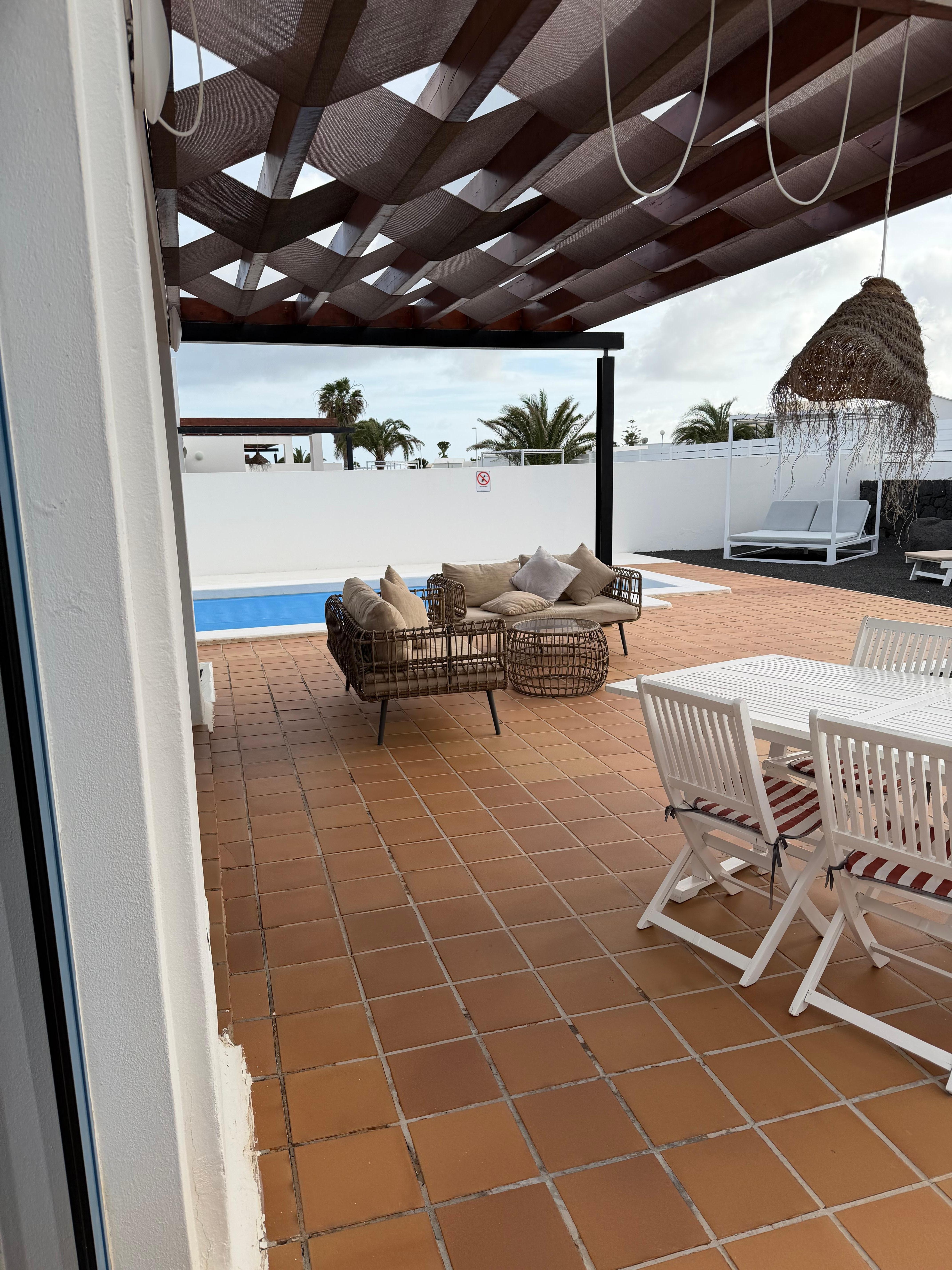 Outside offering both shade and relaxation 