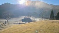 Morning sunrise warming the chill
