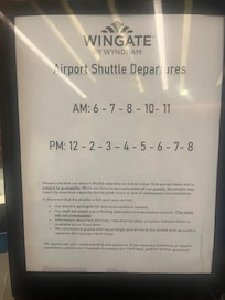 Shuttle schedule