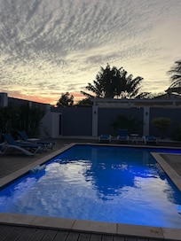 Pool at sunset