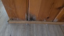 Water marks coming up the walls.