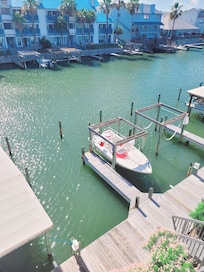 Able to keep an eye on our boat from our balcony.