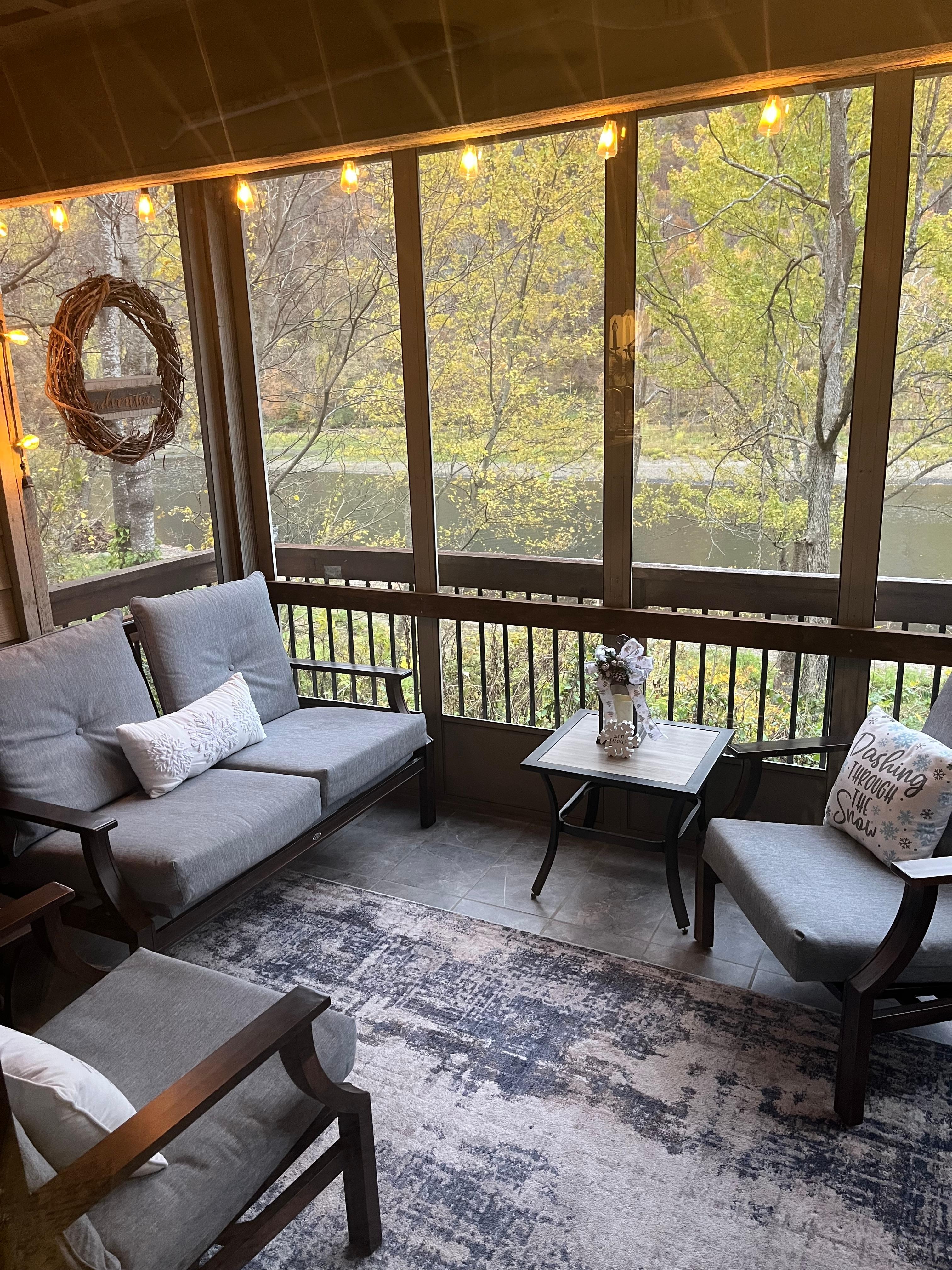 Serenity for reading or watching wildlife- viewed a deer early one morning