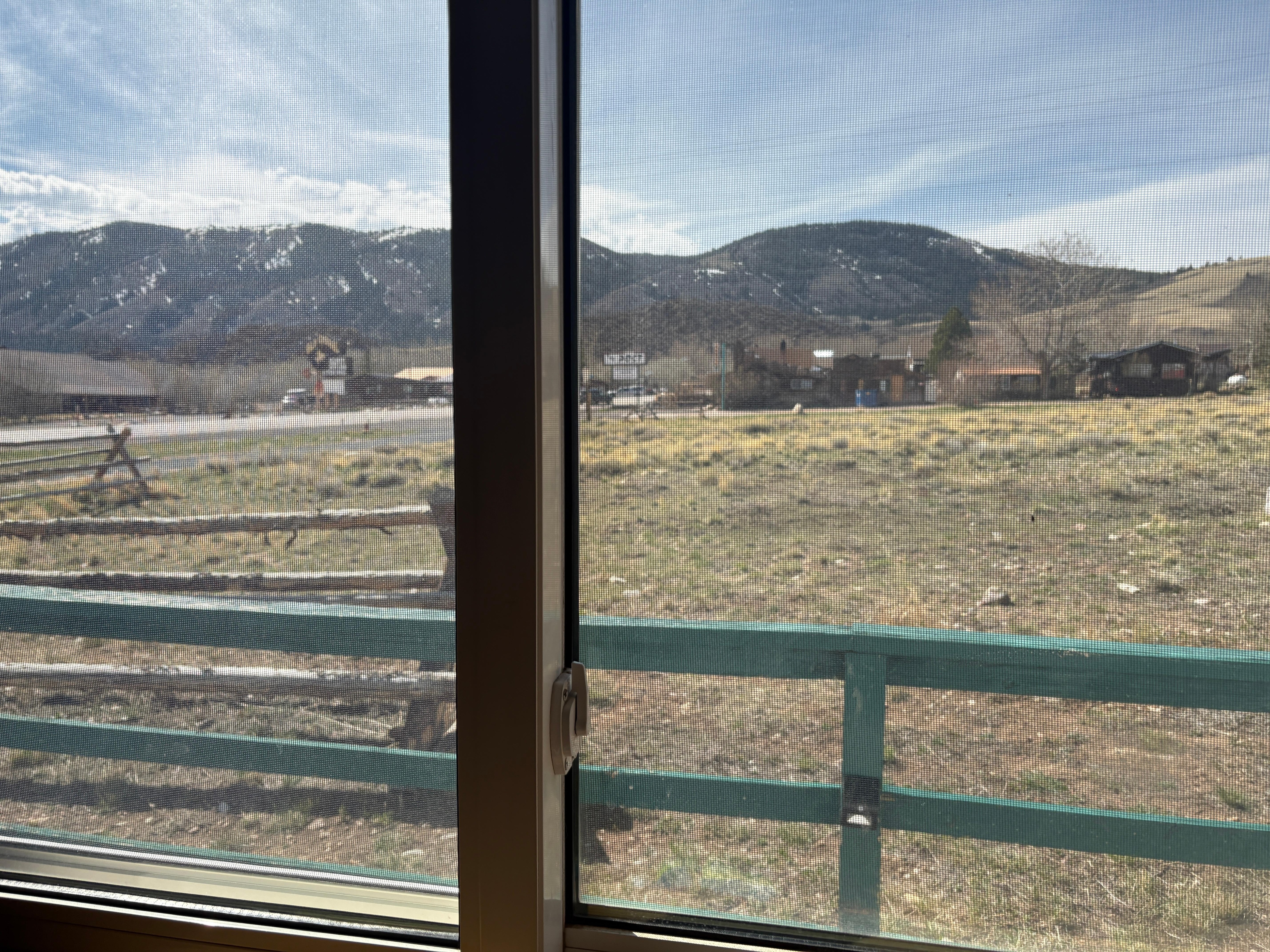 View out window in room