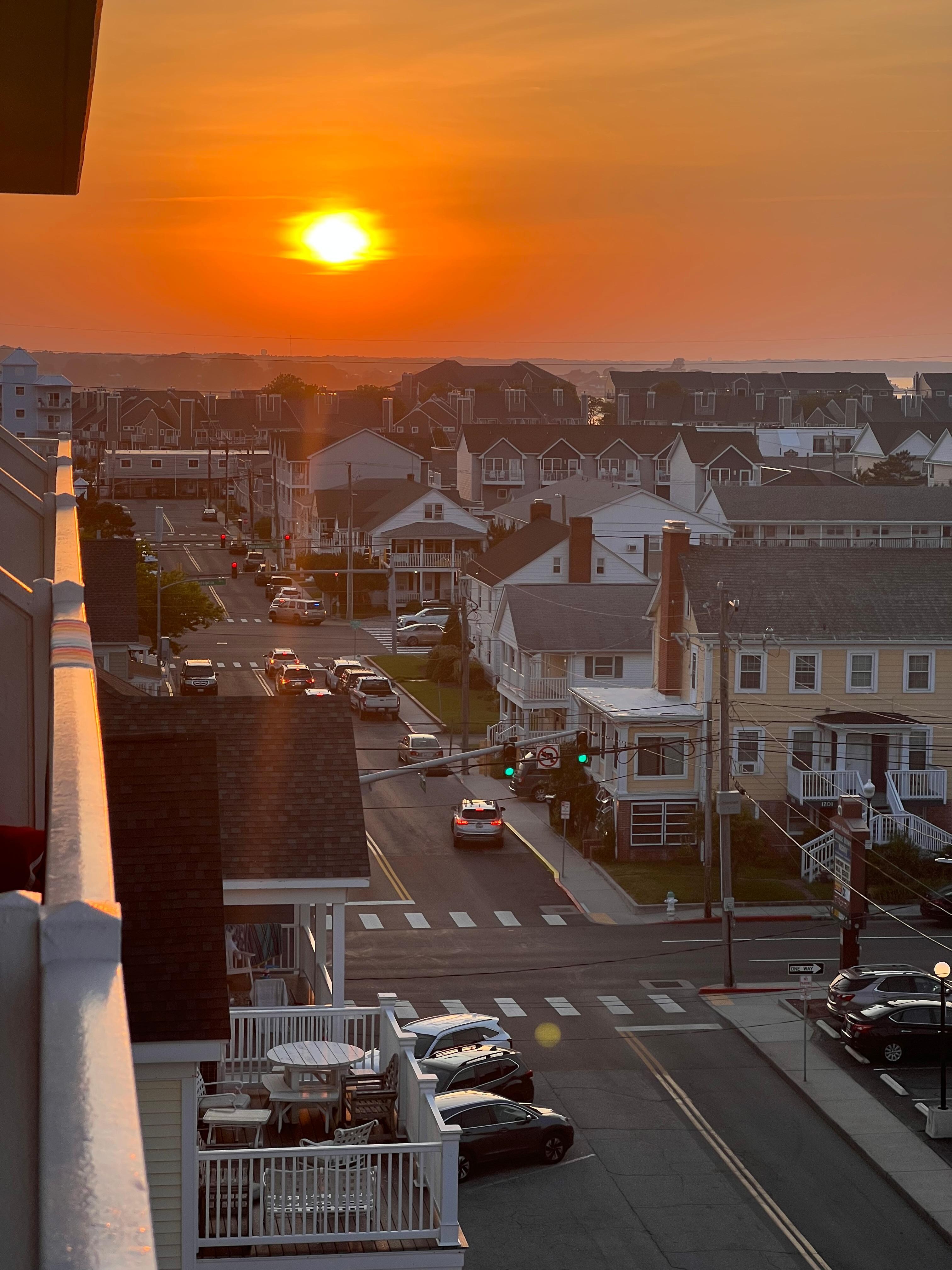 Beautiful sunset from the balcony.