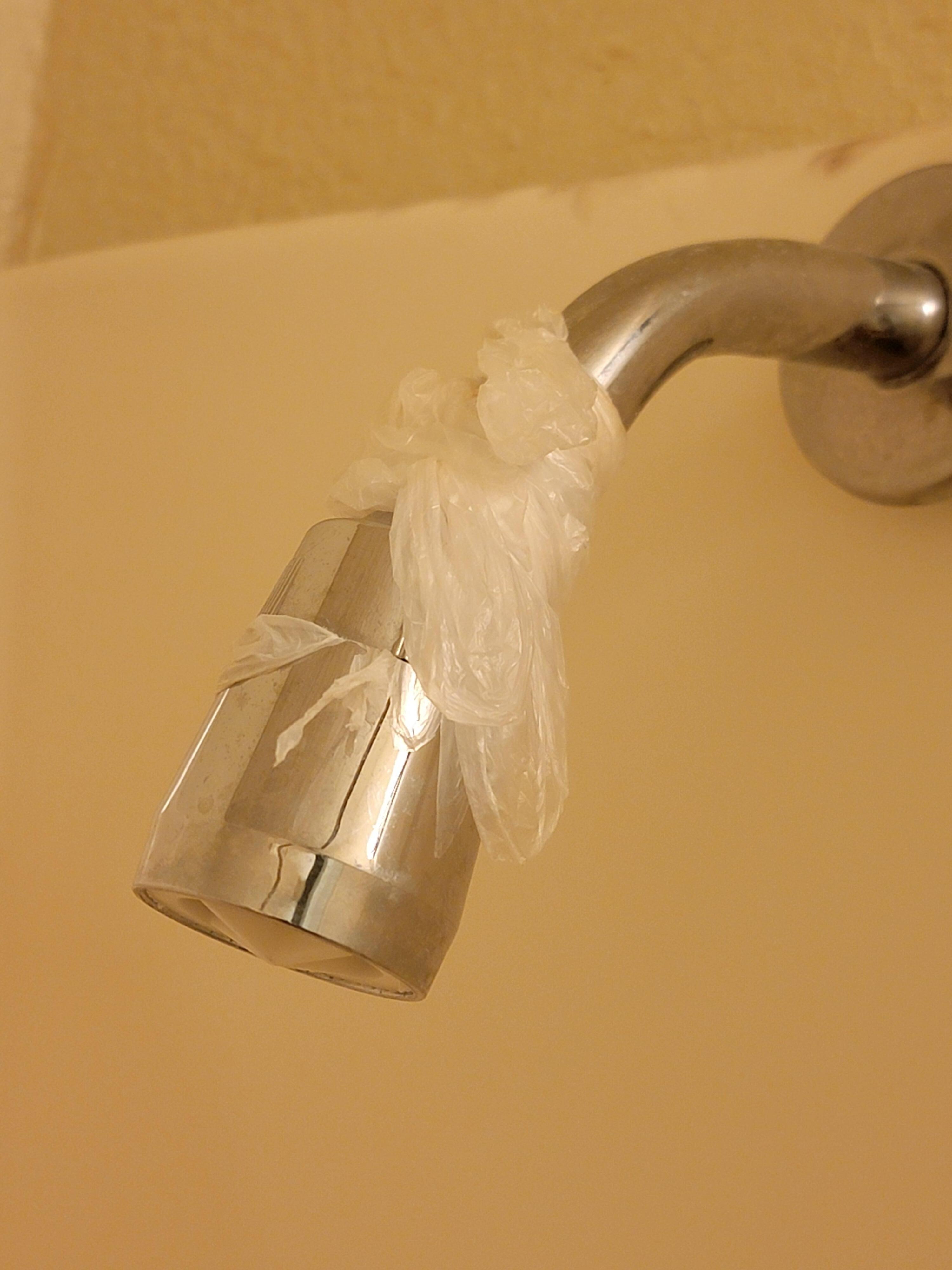 Plastic to keep shower from spraying water everywhwere.  