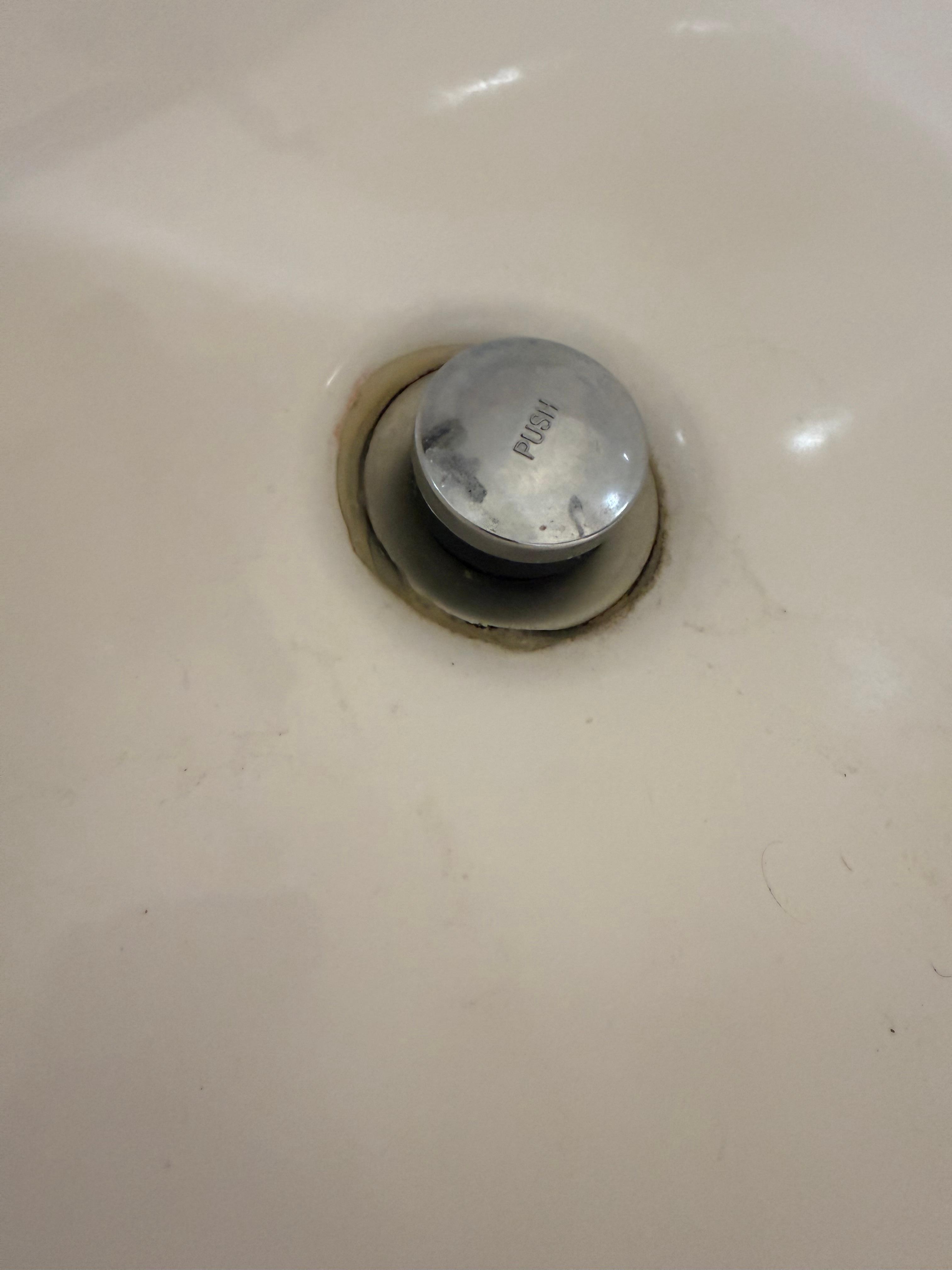 Stains or mildew around drain?