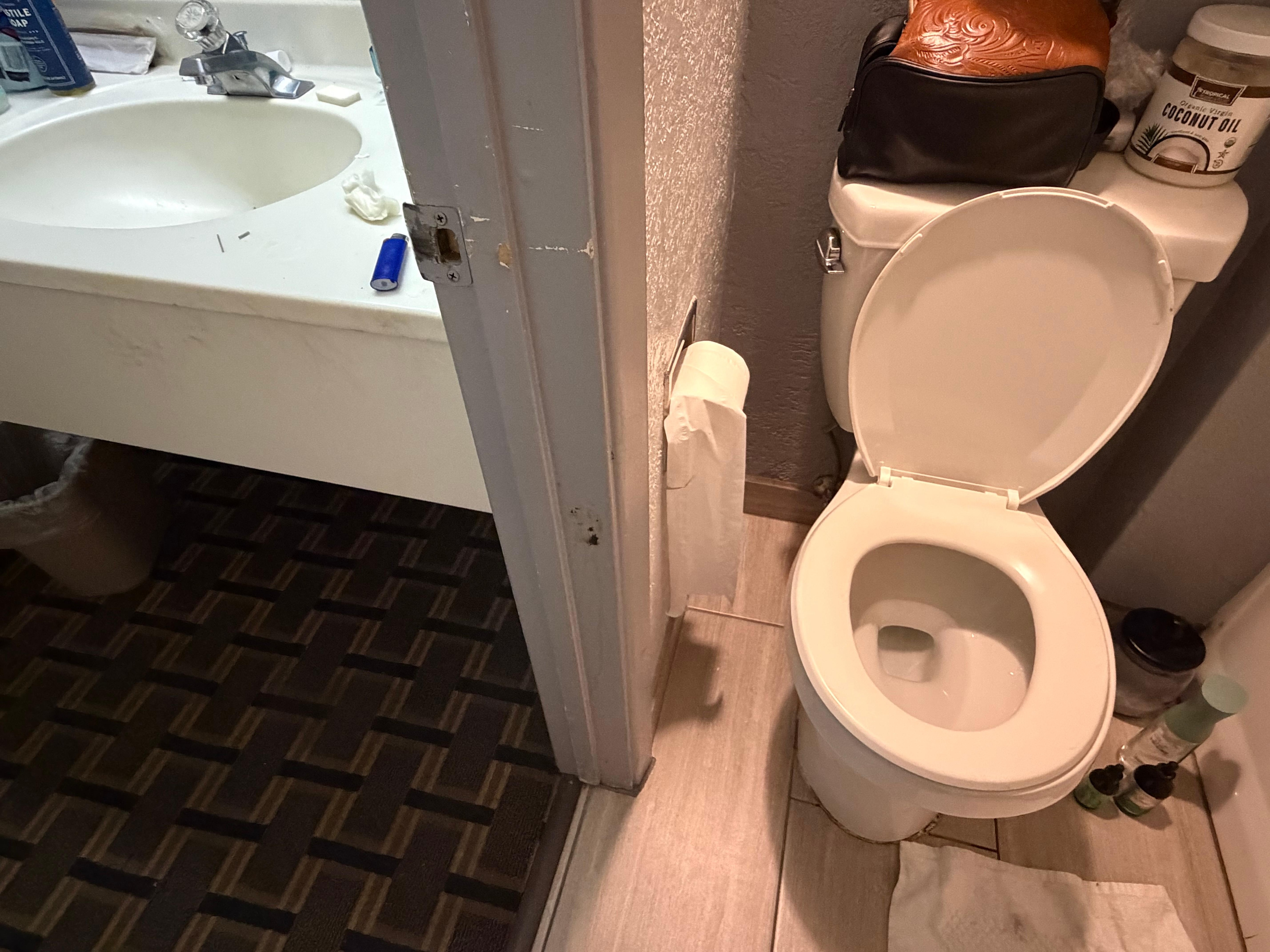 Dirty bathroom and the same poop