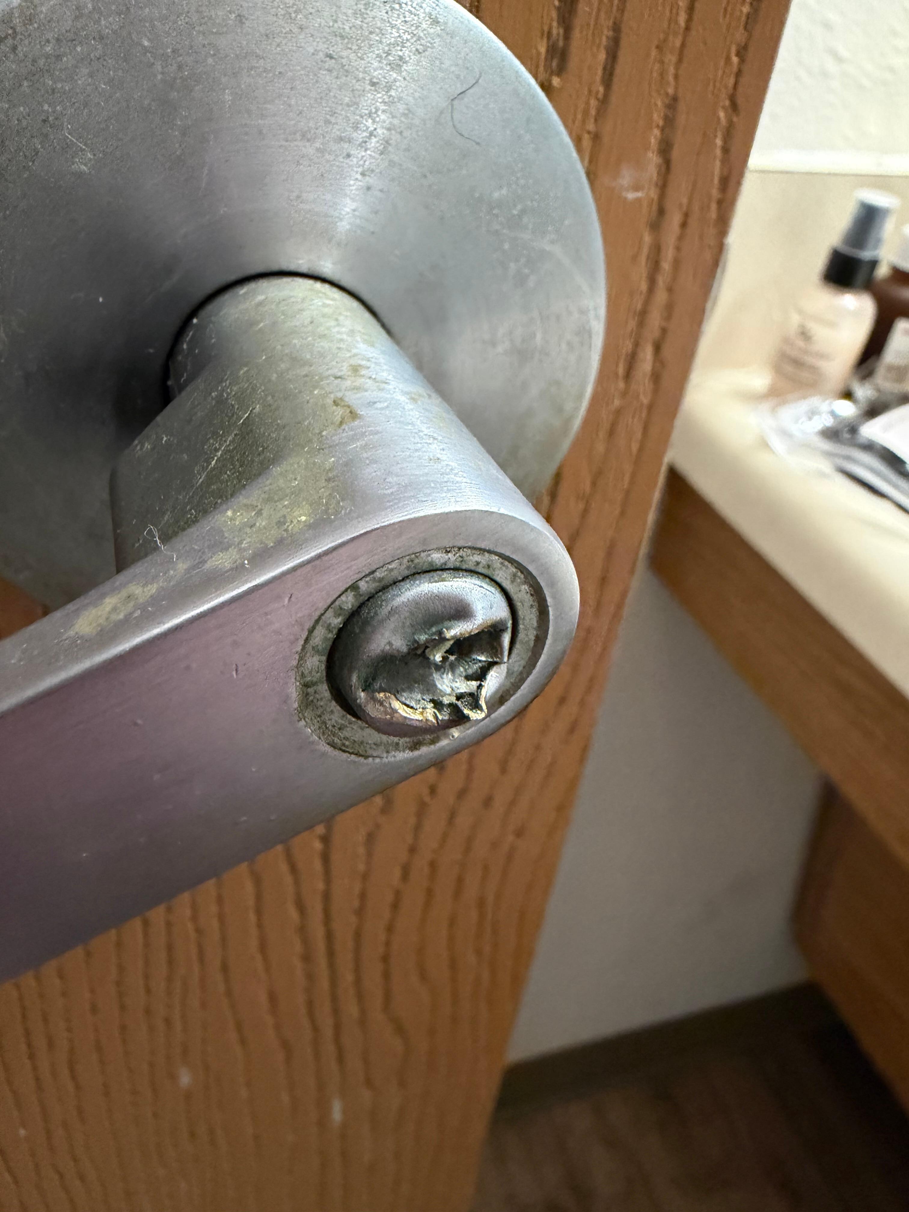 Damaged bathroom lock