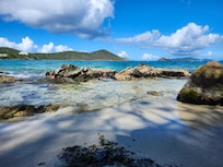 Private beach on property