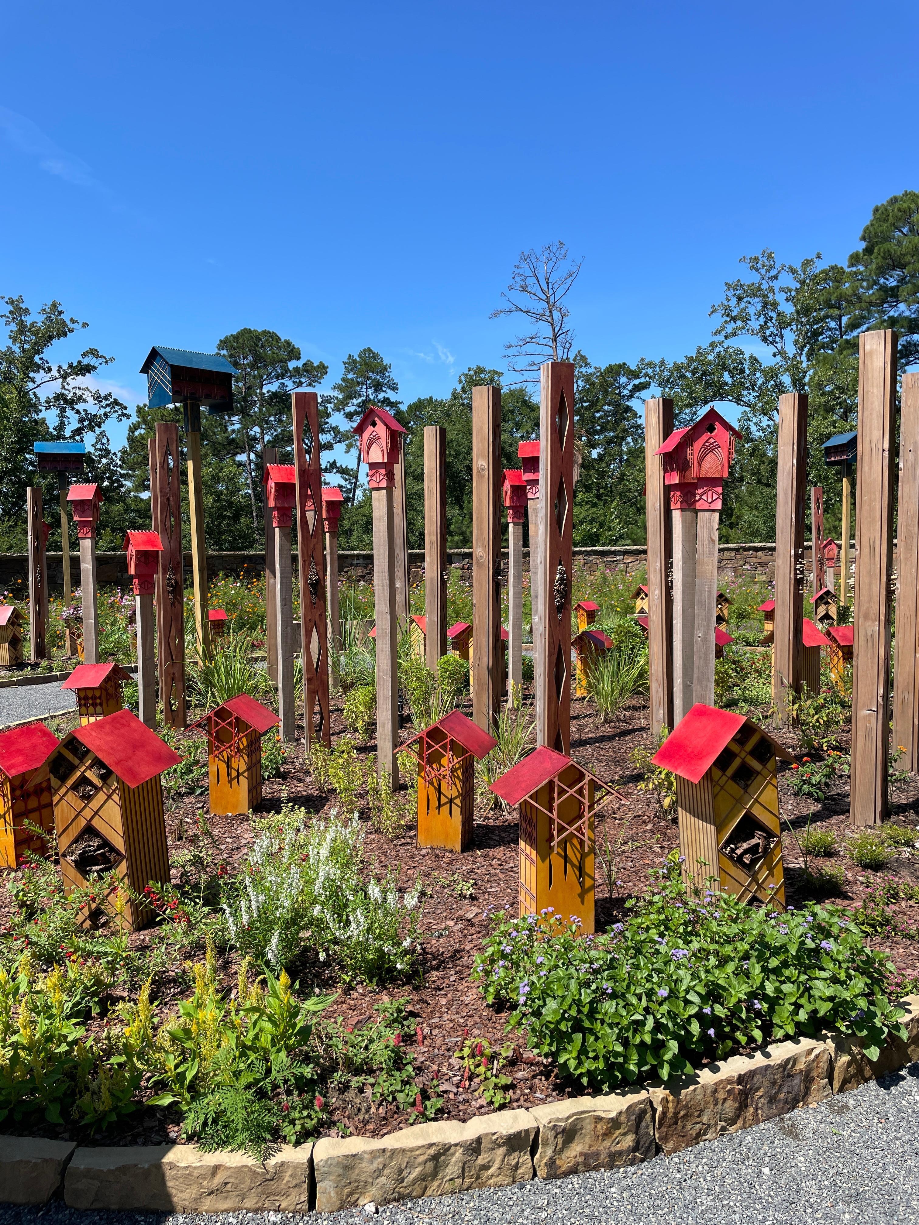 Birdhouses at garden