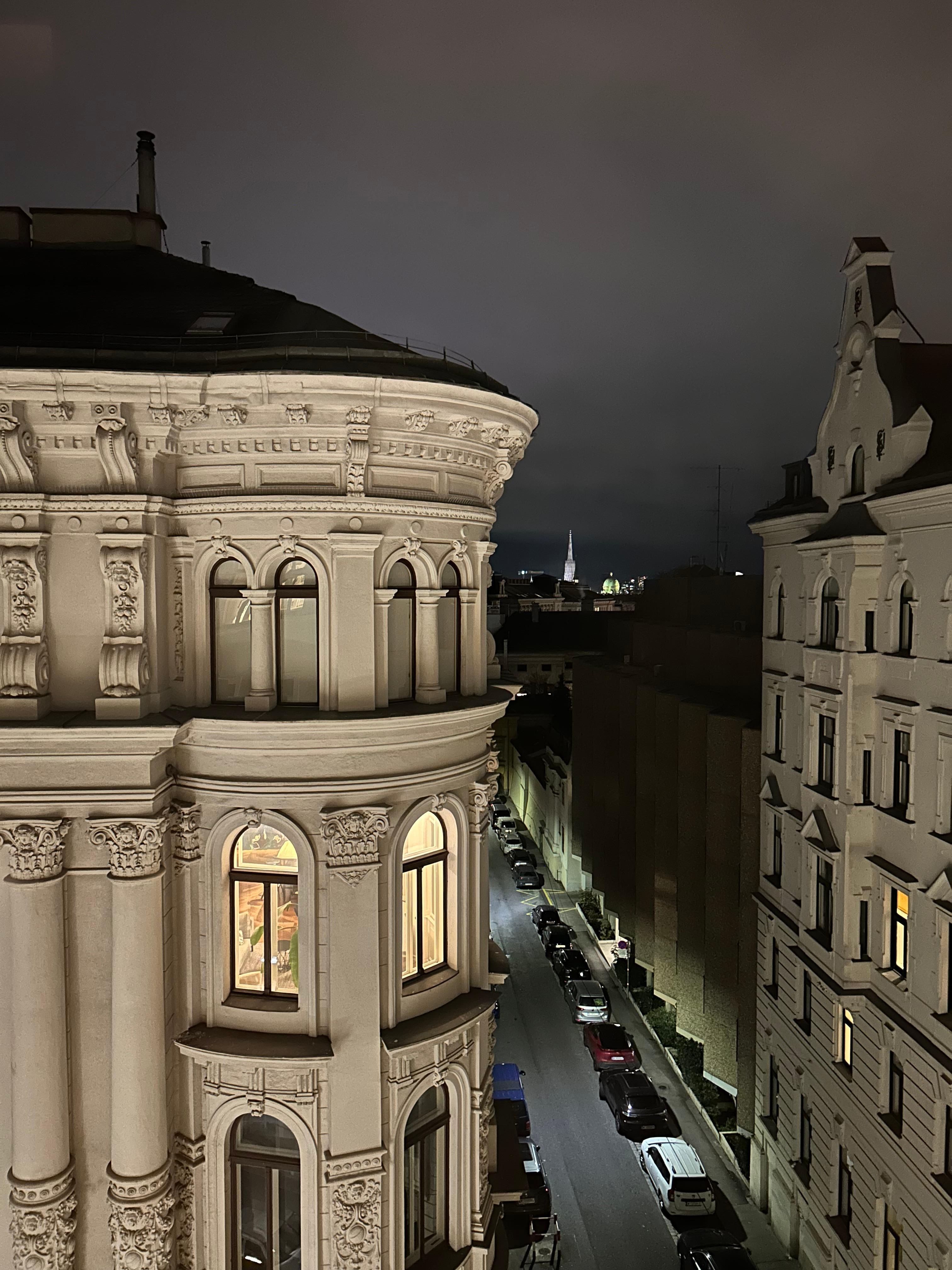 View from room at night