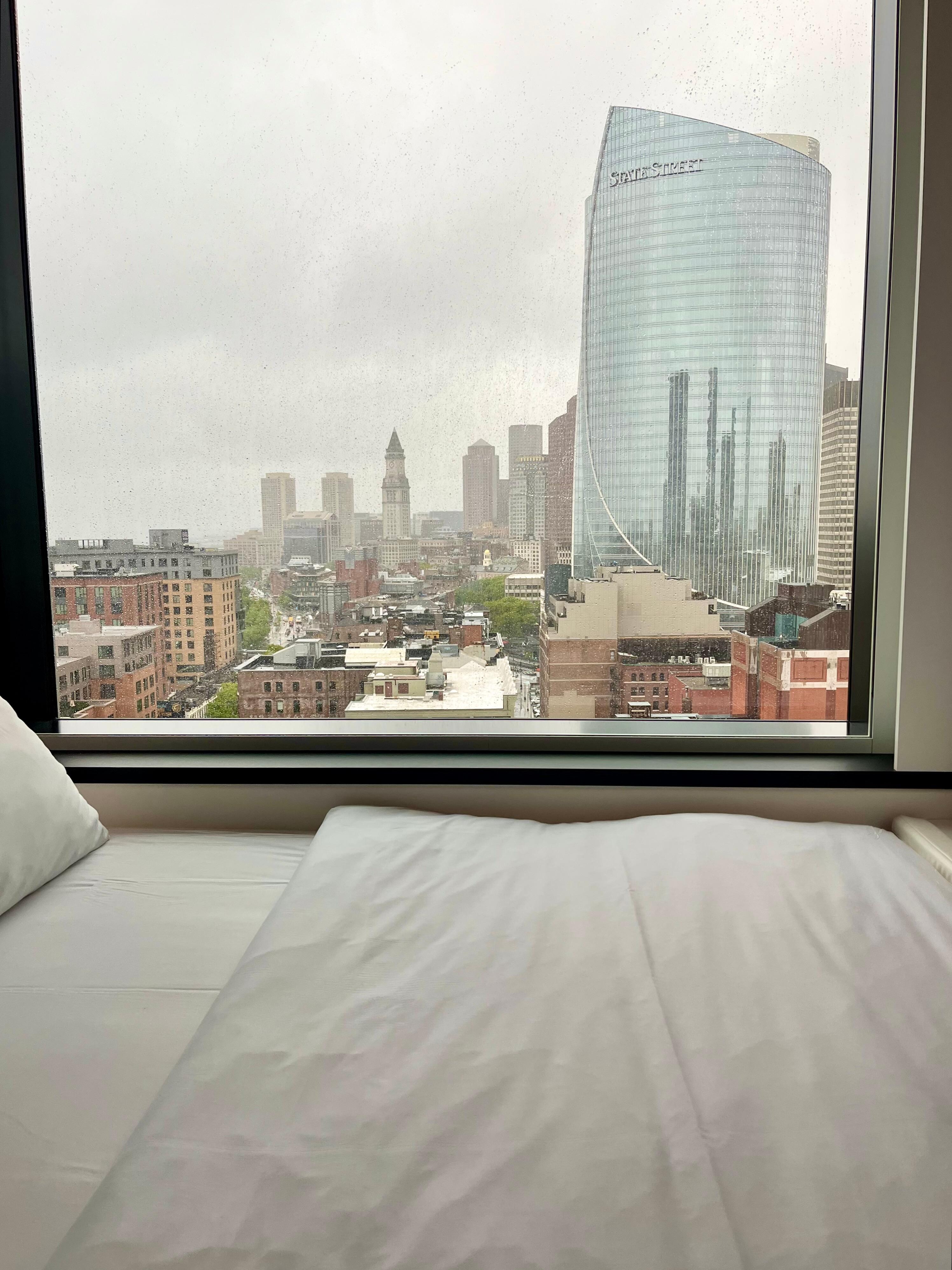 View of downtown from our room