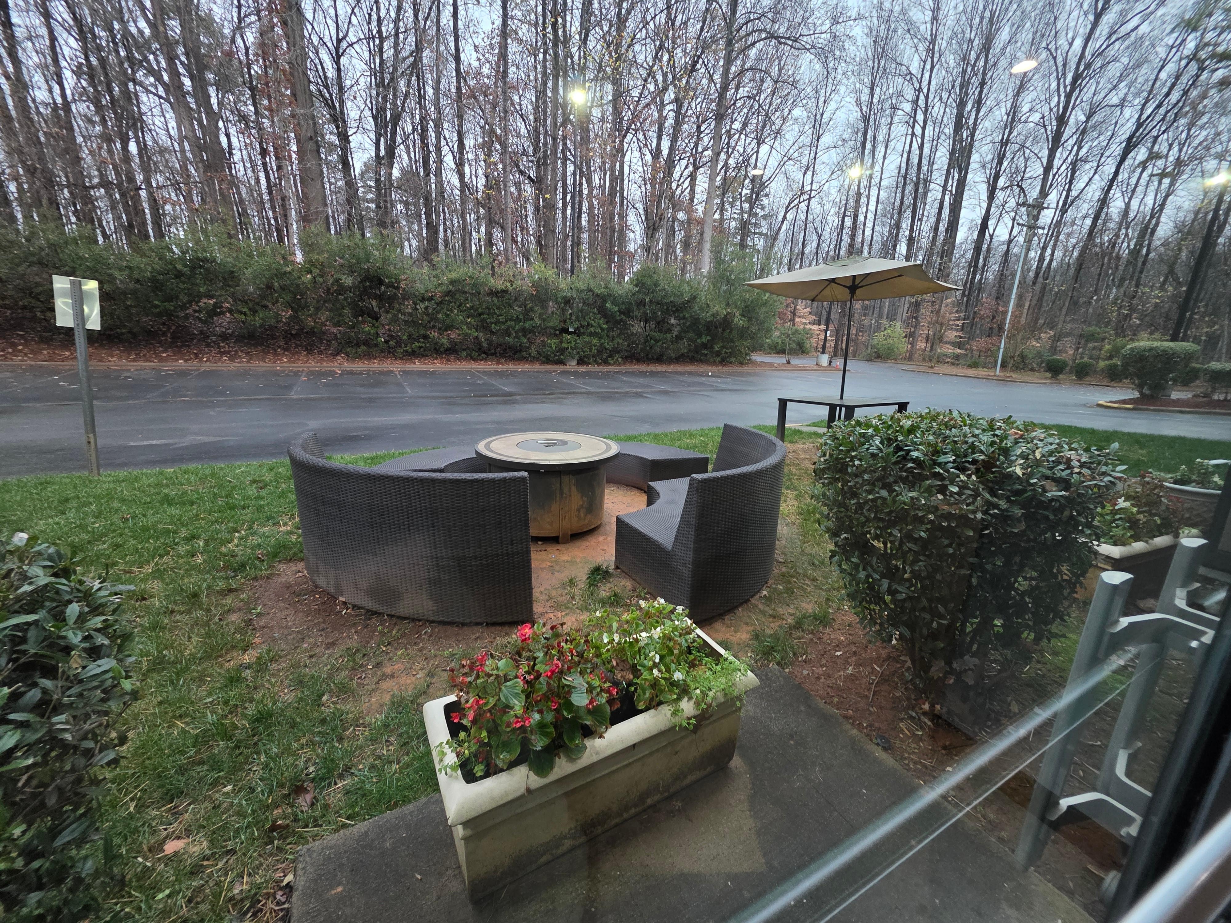 Must be nice to sit outside when the weather is nice.