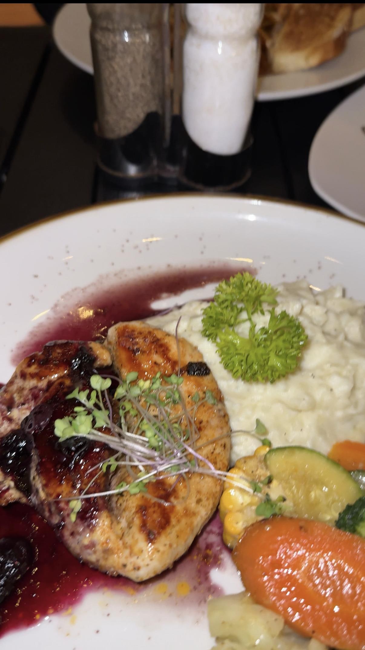 Dinner from the rooftop restaurant