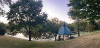 The pond and gazebo