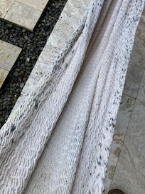 One of the hammocks with black mold.