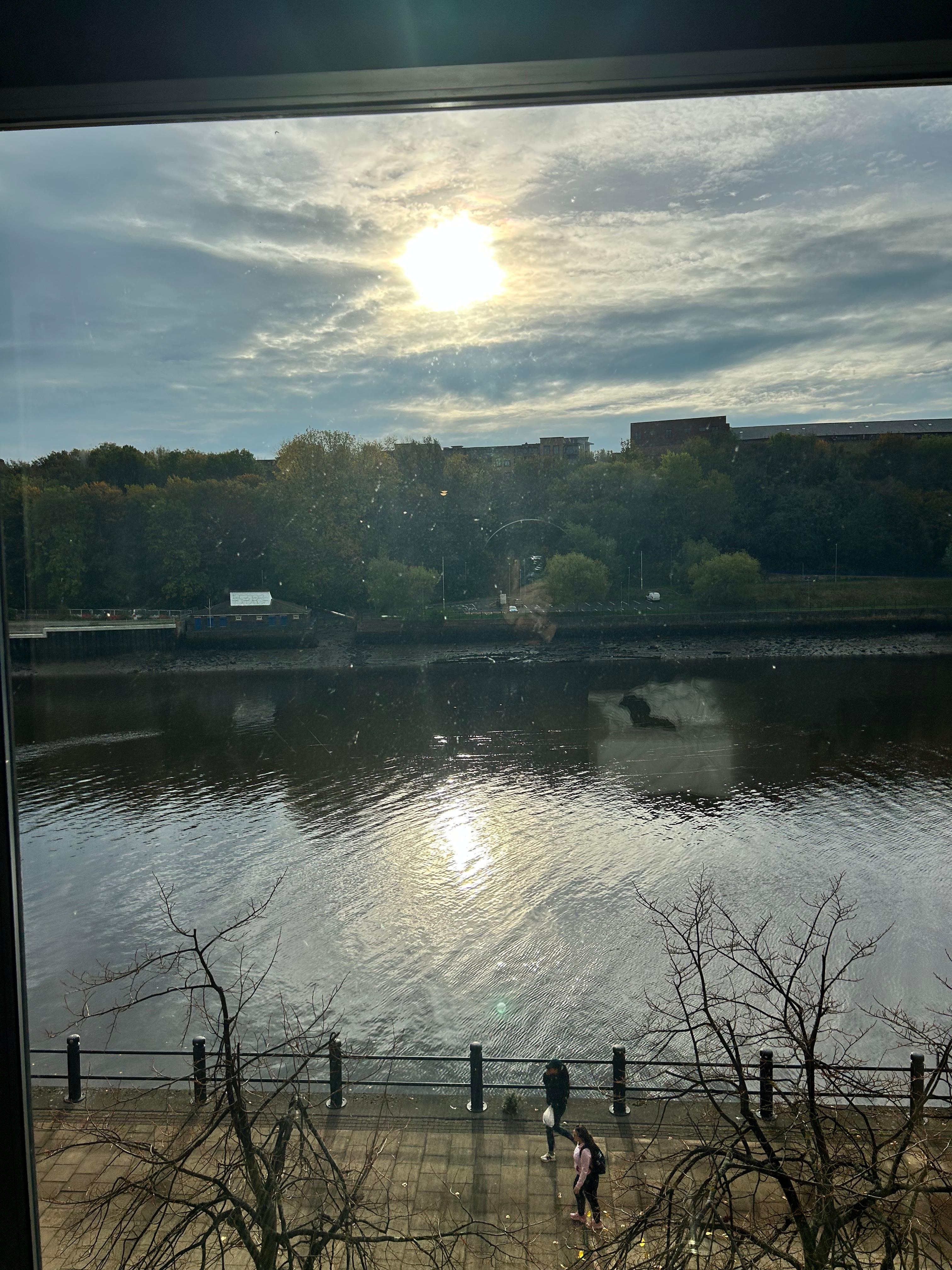 View from the room at sunset in October 