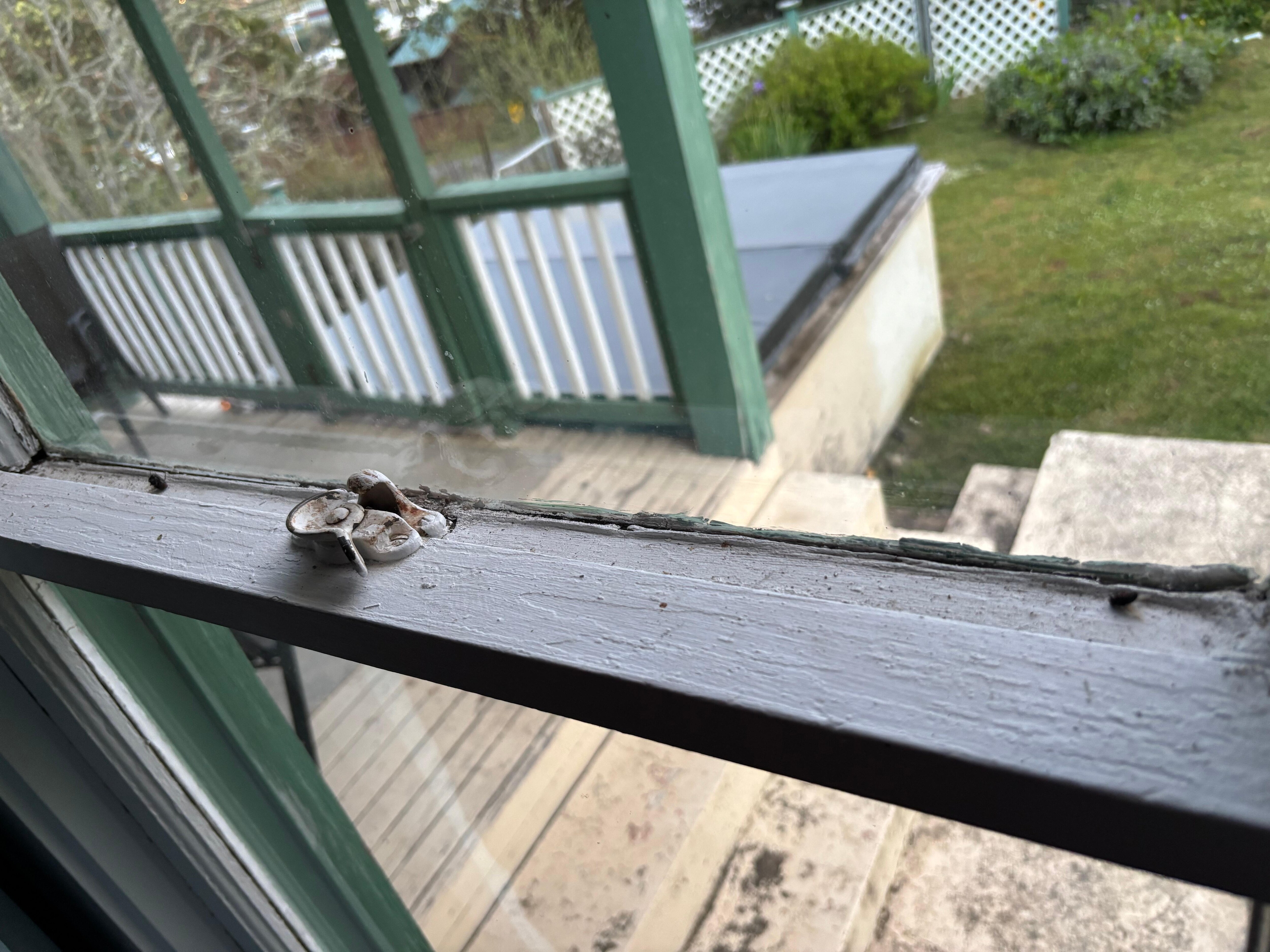Dead flies and peeling paint in windowsills