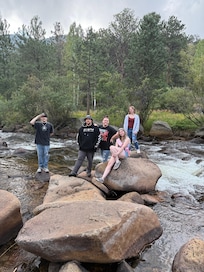 Friends in back of property.